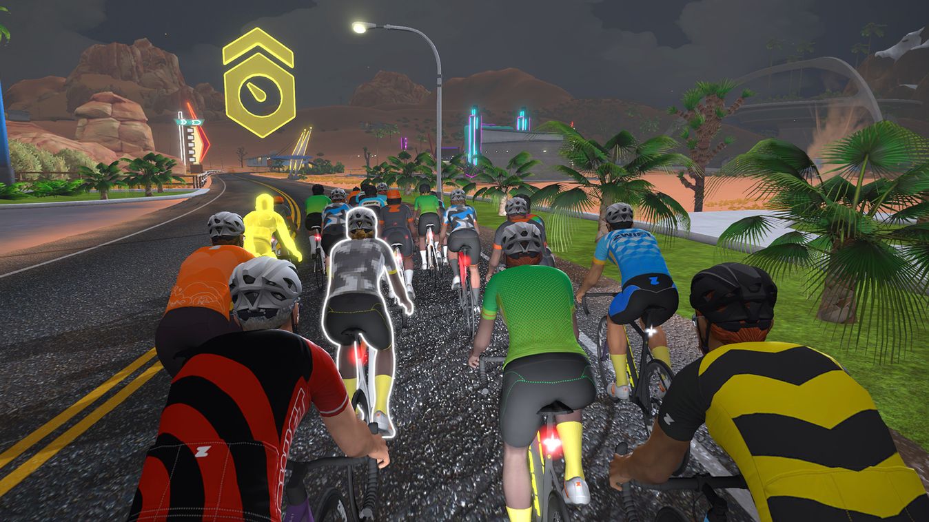 Player Highlight feature on display in Zwift.