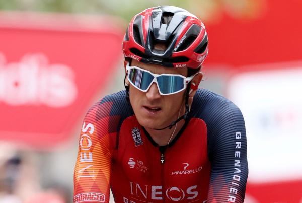 Geraint Thomas finishes stage 20 of the Vuelta a España