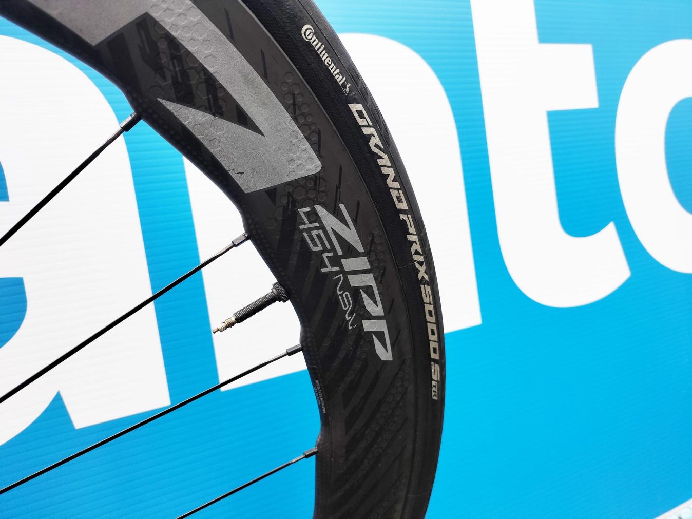 Continental's Grand Prix 5000 tyres are a popular choice in the pro peloton
