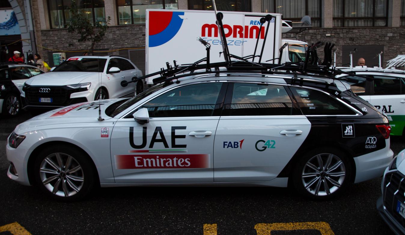 UAE Team Emirates has a fleet of six support cars