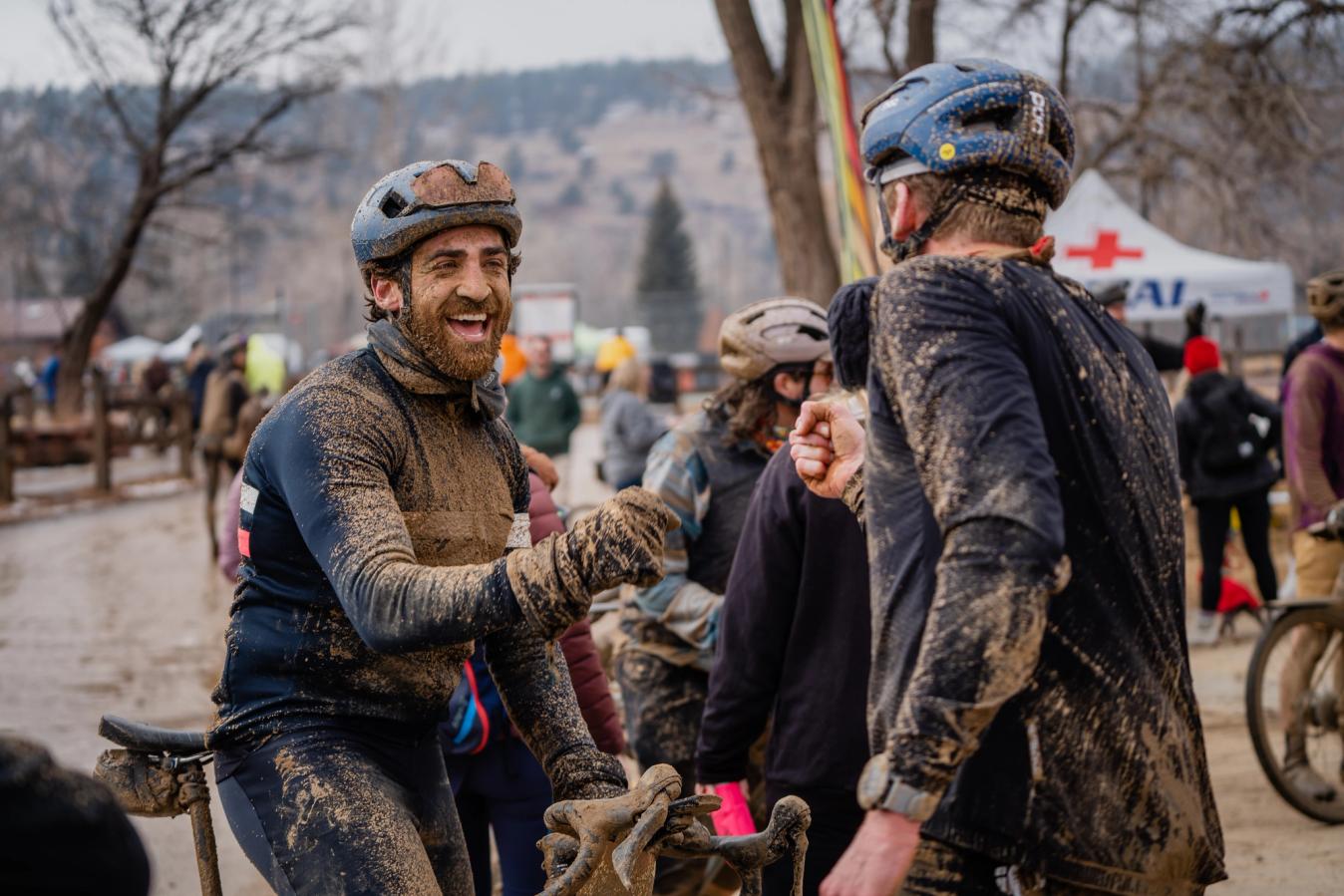 The finish line, mercifully, was not far away with the course shortening and everyone was able to wipe the mud from their faces while recounting their war stories from the race