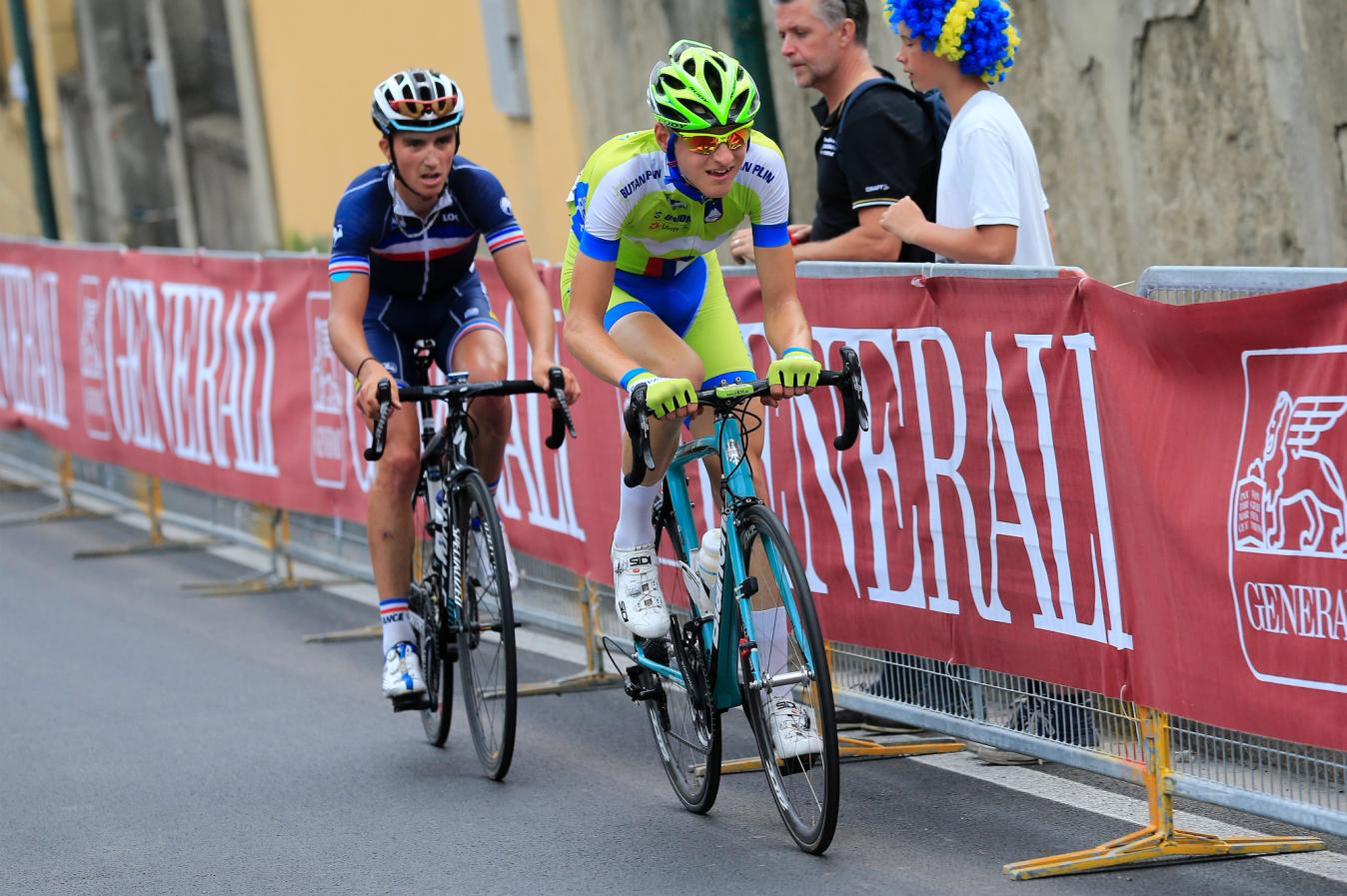 Mohorič and a young Julian Alaphilippe at the 2013 U23 World Championship