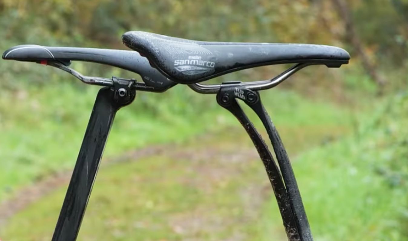 Canyon's split seatpost and D-shaped post, both of which provide compliance