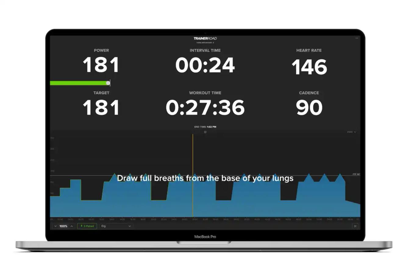 Trainer road offers a different take on indoor training, using a graphical display to show progress