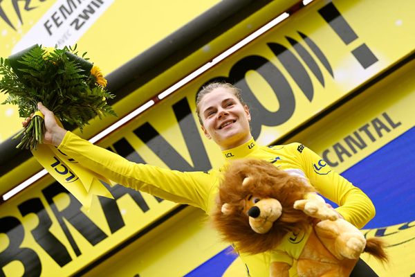 Lotte Kopecky (SD Worx) missed out on a stage 2 win but retained yellow at the Tour de France Femmes avec Zwift