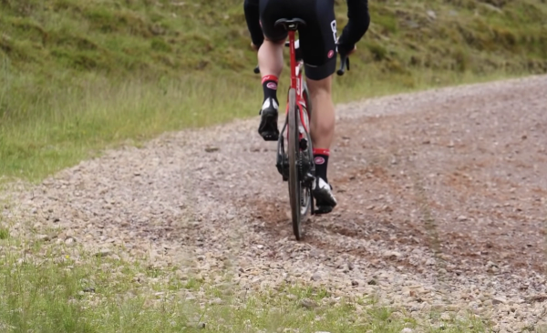 When climbing, stay seated to maximise grip to the rear wheel