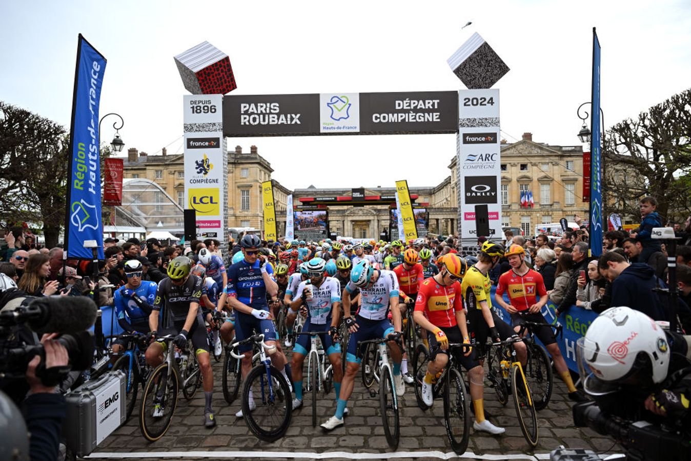 The start line of Paris-Roubaix