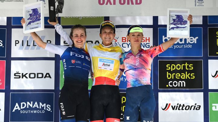 The podium of the last Women's Tour in 2022