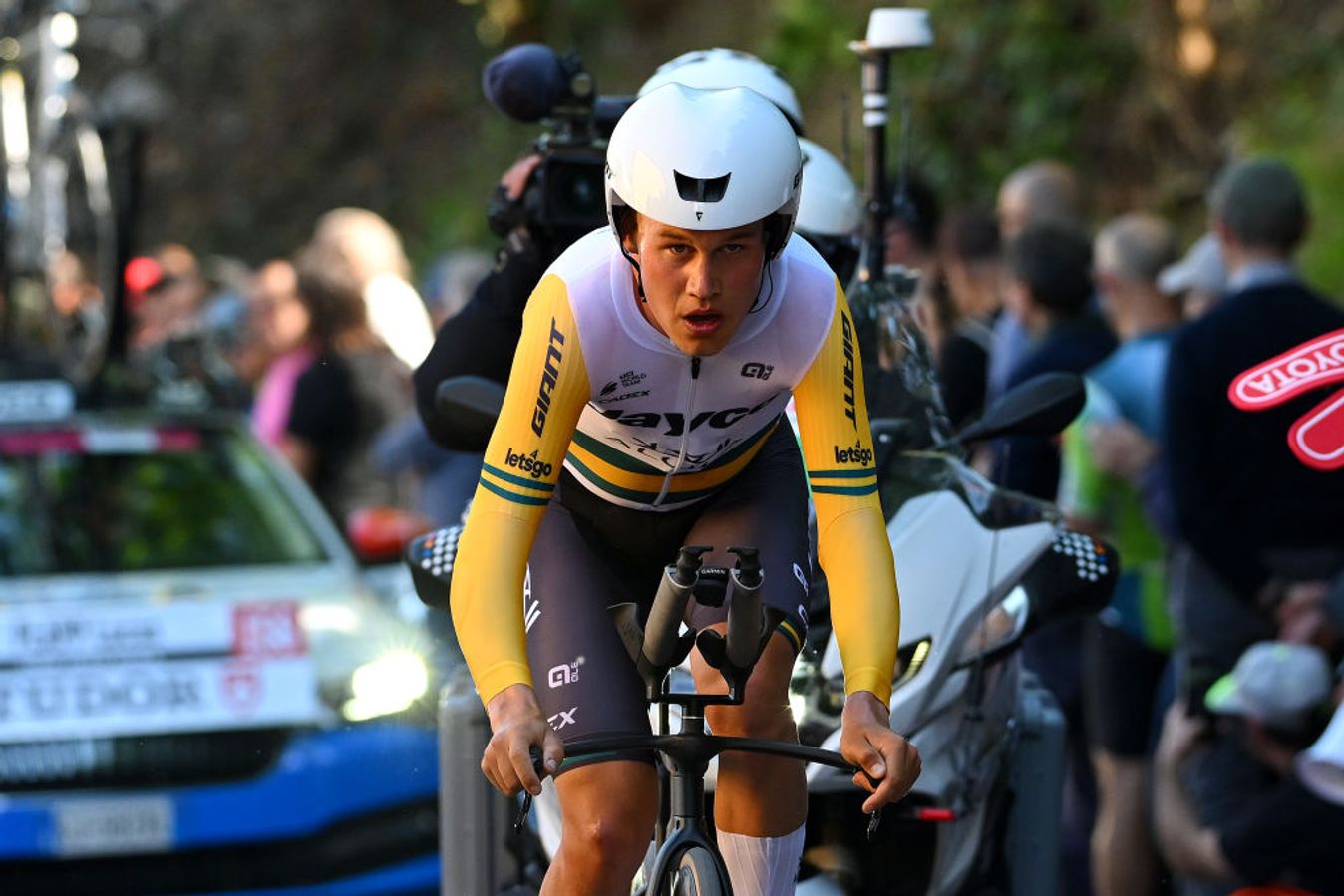Luke Plapp during the stage 7 individual time trial at the Giro d'Italia