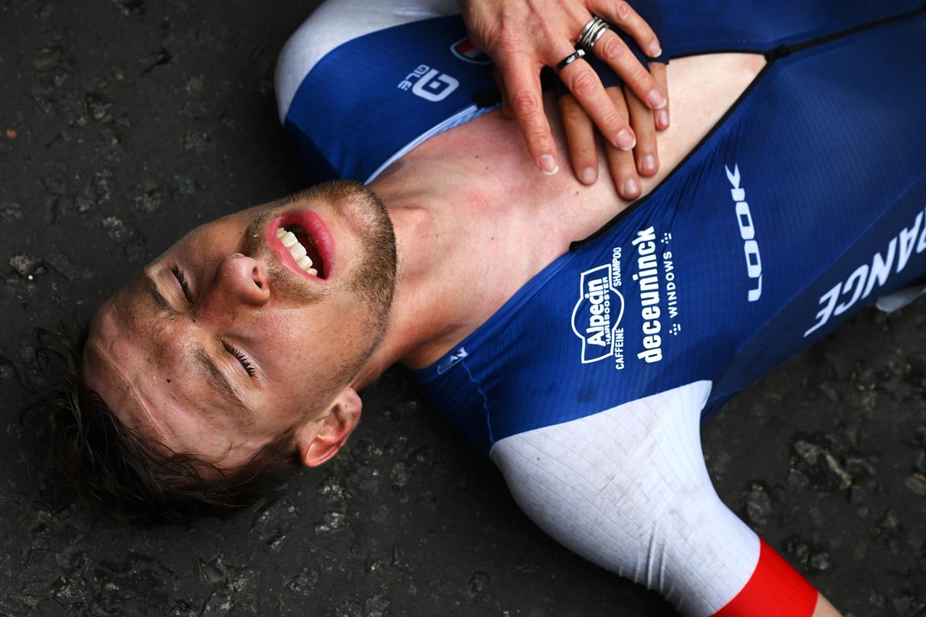 Axel Laurance gave everything he could muster to win the U23 road race at this year's World Championships