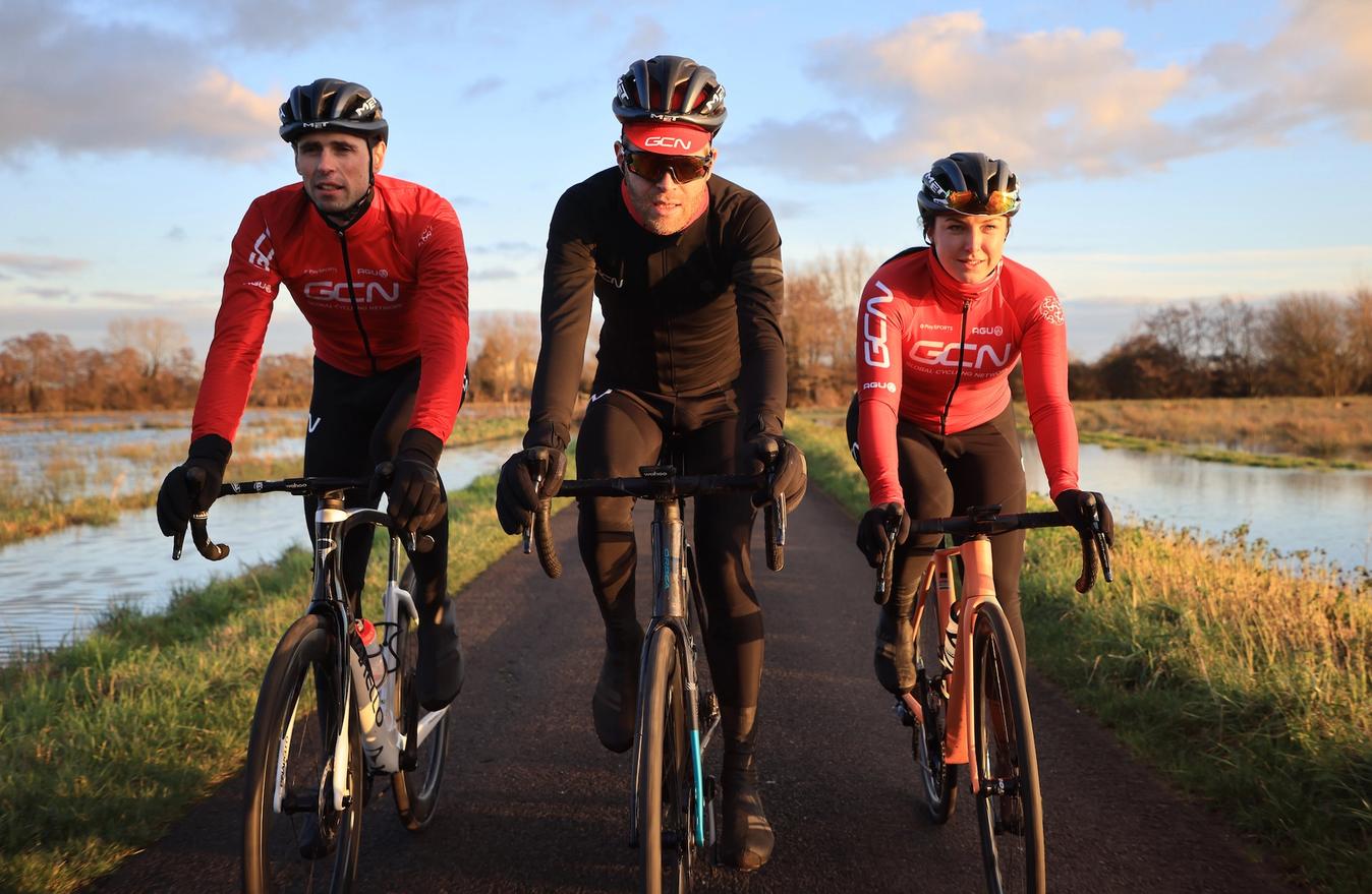 Alex Paton, Ollie Bridgewood and Manon Lloyd wear GCN and AGU clothing for layering up
