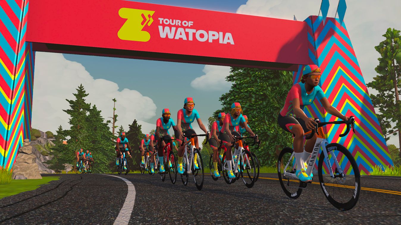 The Tour of Watopia can be ridden solo or in a group