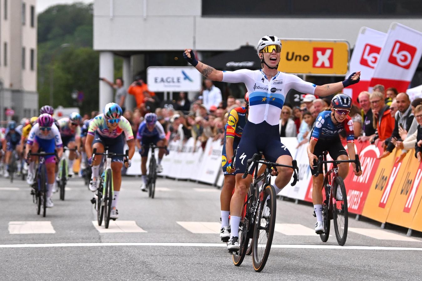 Lorena Wiebes (SD Worx) sprinted to victory on stage 1 of the Tour of Scandinavia