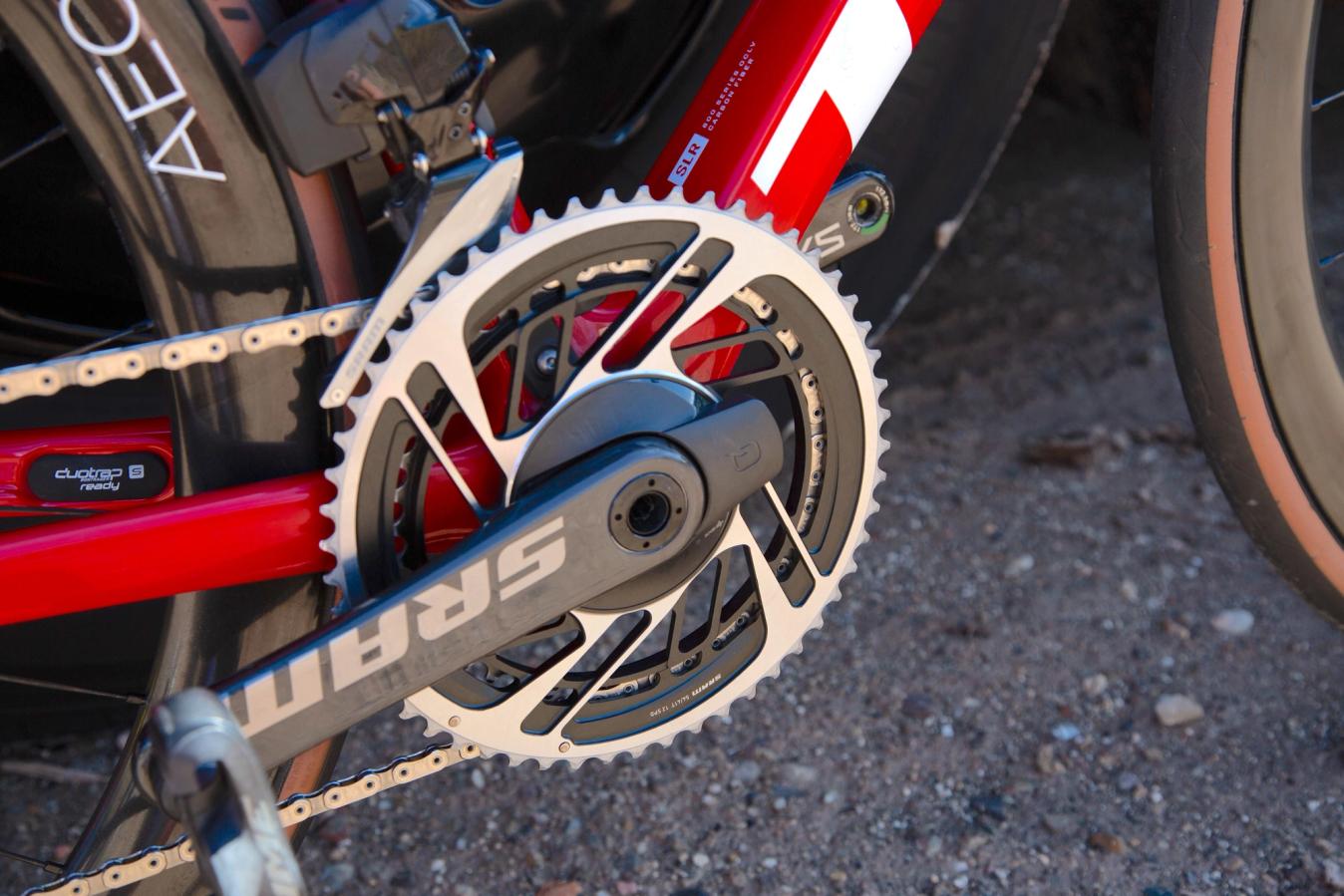 Many SRAM-sponsored teams are now using 1x set-ups for certain races, but Mollema used a 2x option for stage 3