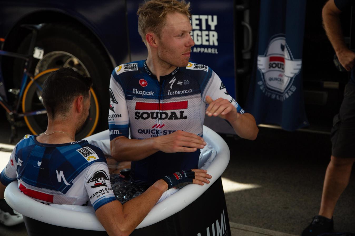 Soudal Quick-Step had ice baths prepared for its riders at the finish of stage 4 of the Vuelta a Espana