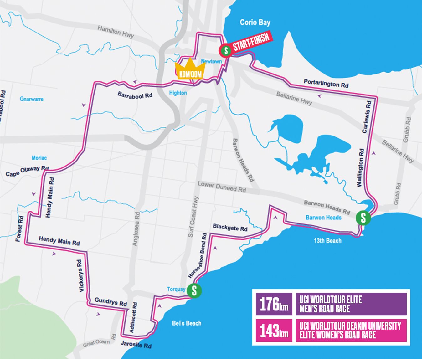 The route for the Cadel Evans Great Ocean Road Race