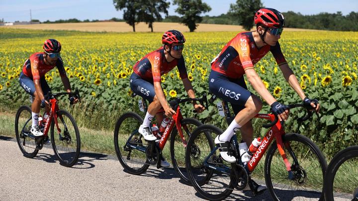 Tom Pidcock (centre) and Carlos Rodríguez (right) are set to lead Ineos Grenadiers at the Tour de France