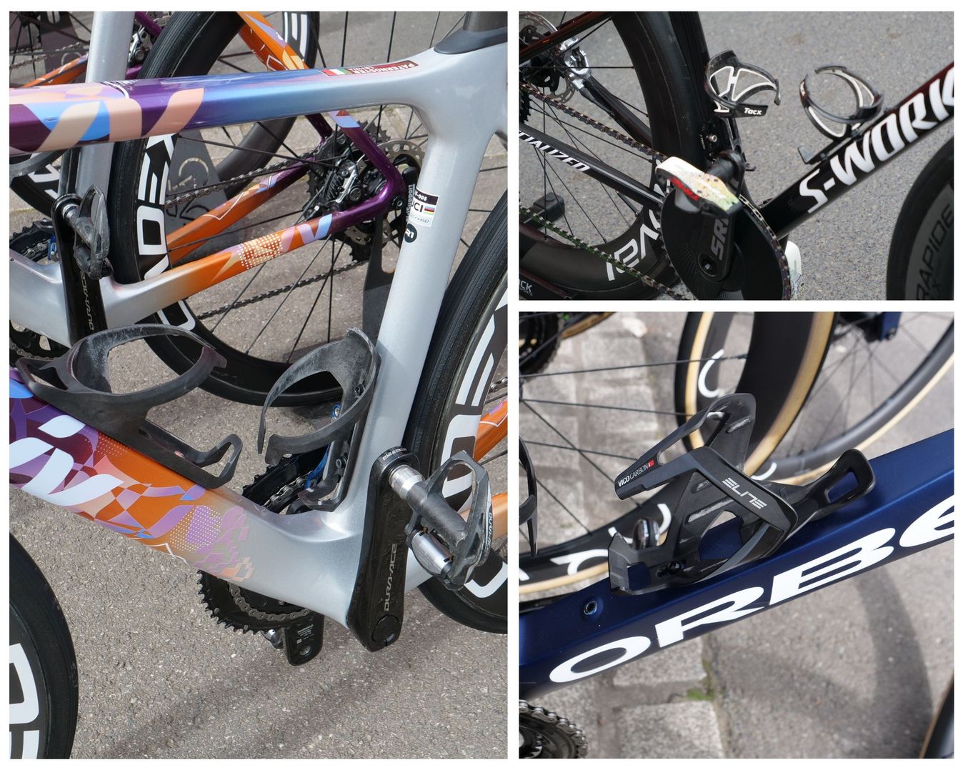 Carbon bottle cages were replaced in favour of more sturdy plastic or metal cages