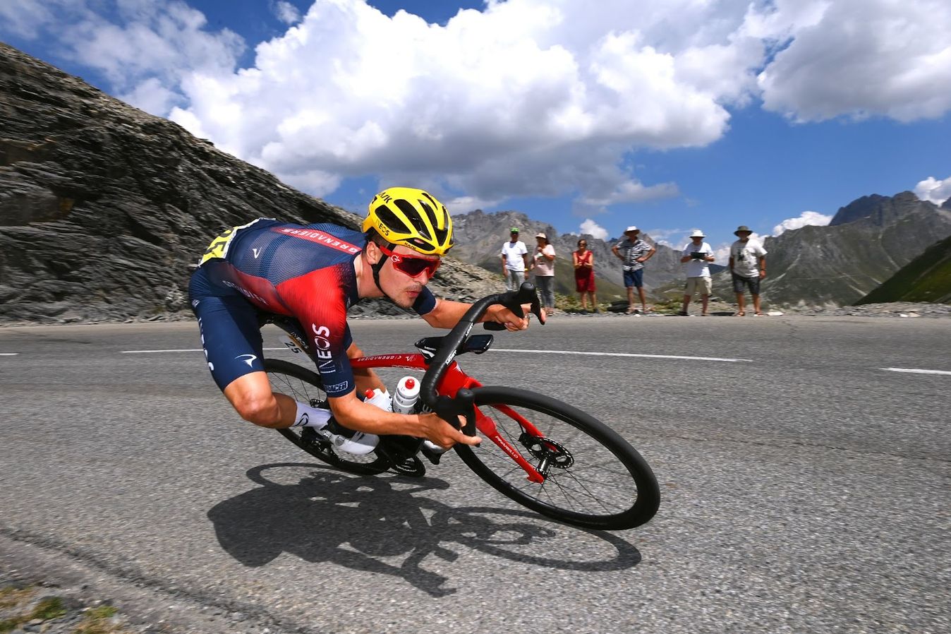 Tom Pidcock descending the Galibier last year at the Tour de France