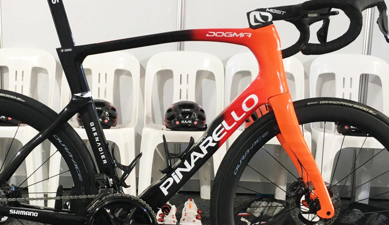 The 2024 Ineos Grenadiers bike has a new colourway and pattern