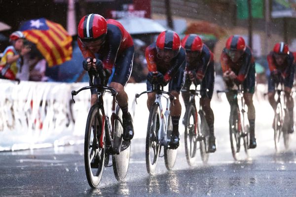 Ineos Grenadiers in action on the Vuelta a España TTT