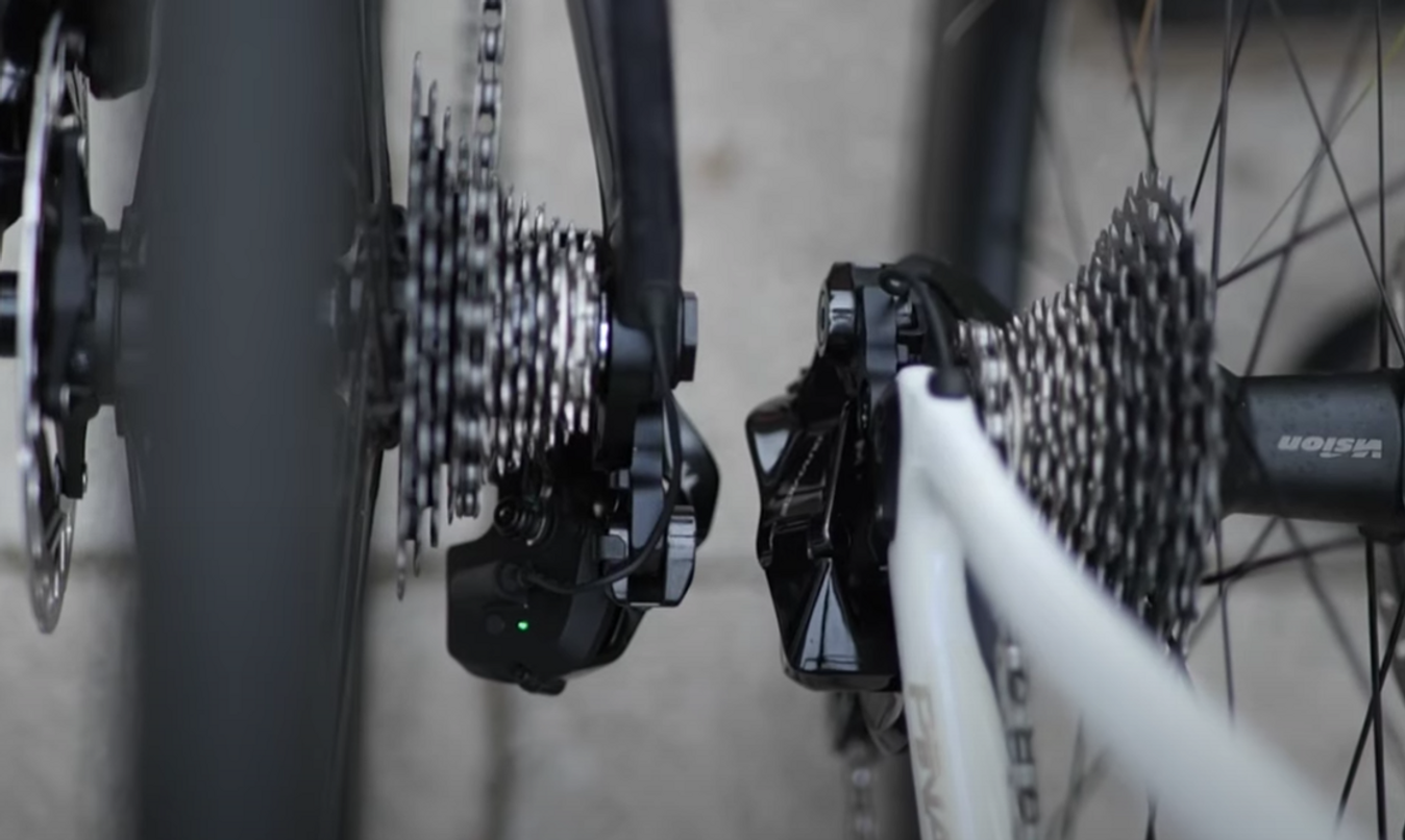 Use a friend's rear derailleur cable to switch gears