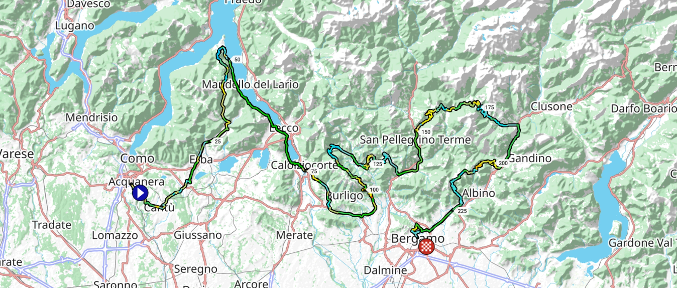 Il Lombardia 2023 route map