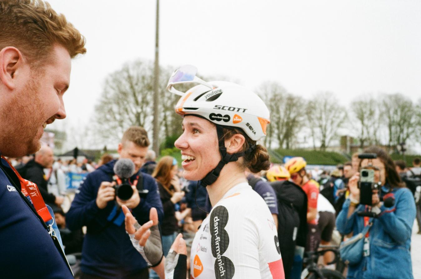 Pfeiffer Georgi came closest at Paris-Roubaix Femmes, where she ended the day ecstatic with third place