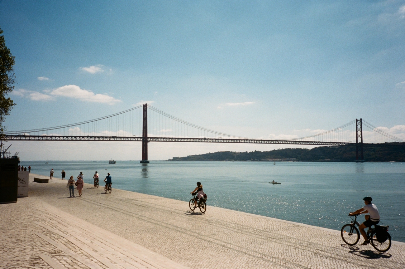 Lisbon has a thriving community of cyclists who make use of the infrastructure along the mouth of the River Tagus 
