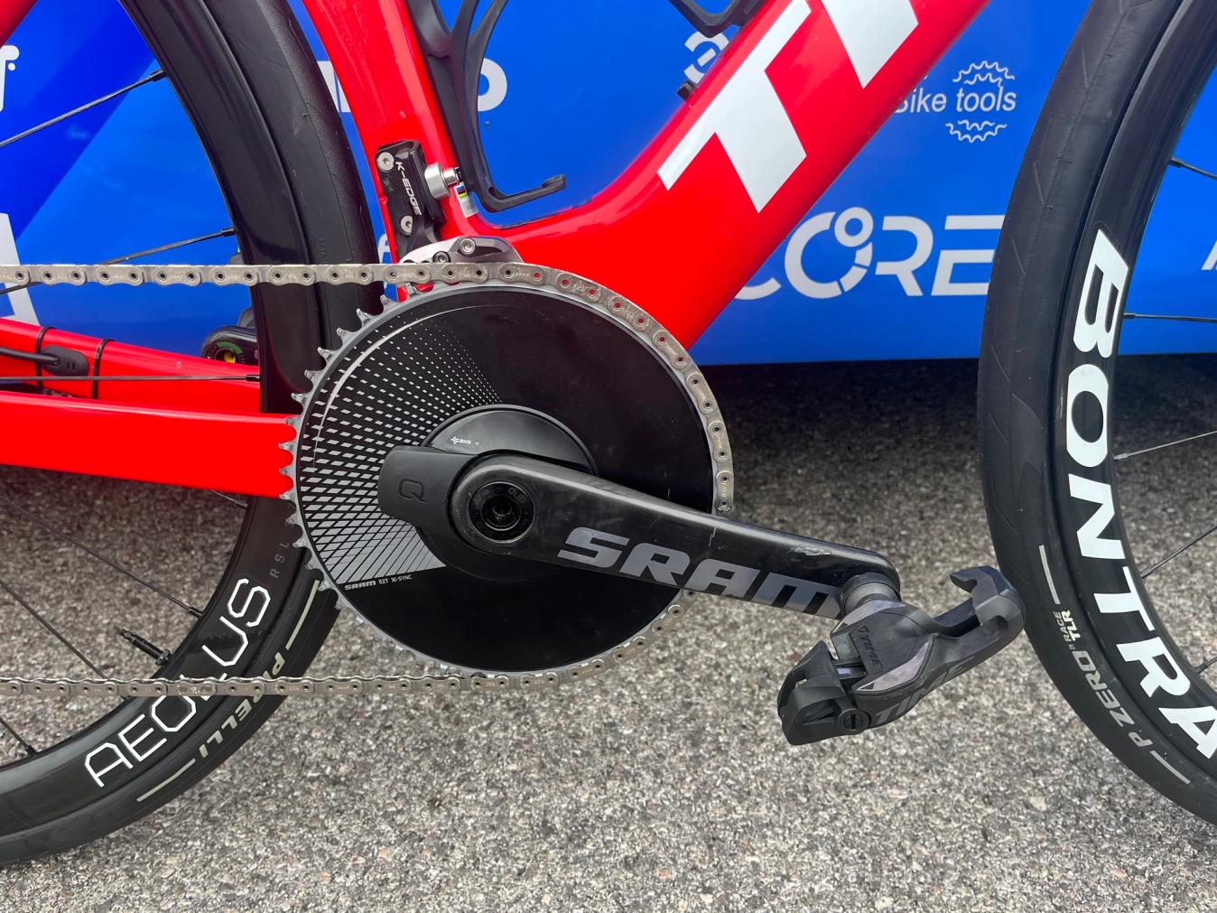 Jacopo Mosca had a wild 52-tooth chainring for the Serenissima Gravel race