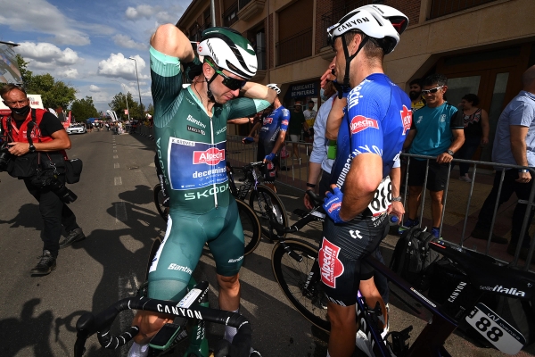 Kaden Groves arrived at the Vuelta a España finish line unscathed after being involved in a crash