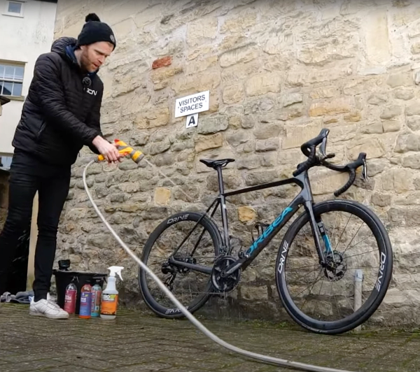 hose the bike down with water