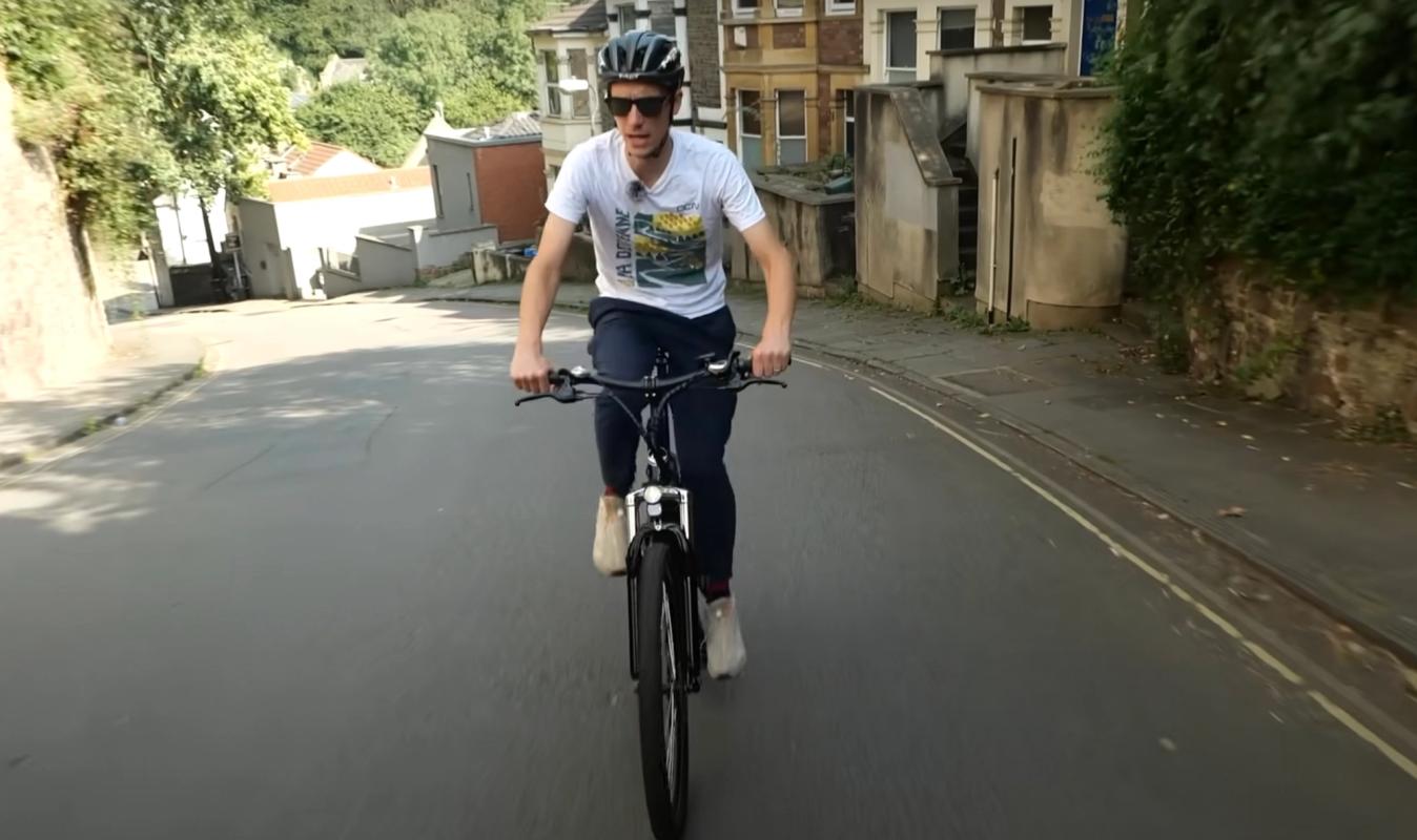 Si took the bike to Constitution hill in Bristol to put it through its paces where e-bike really come in to their own