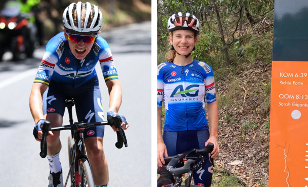 Sarah Gigante holds the best women's time up Willunga Hill
