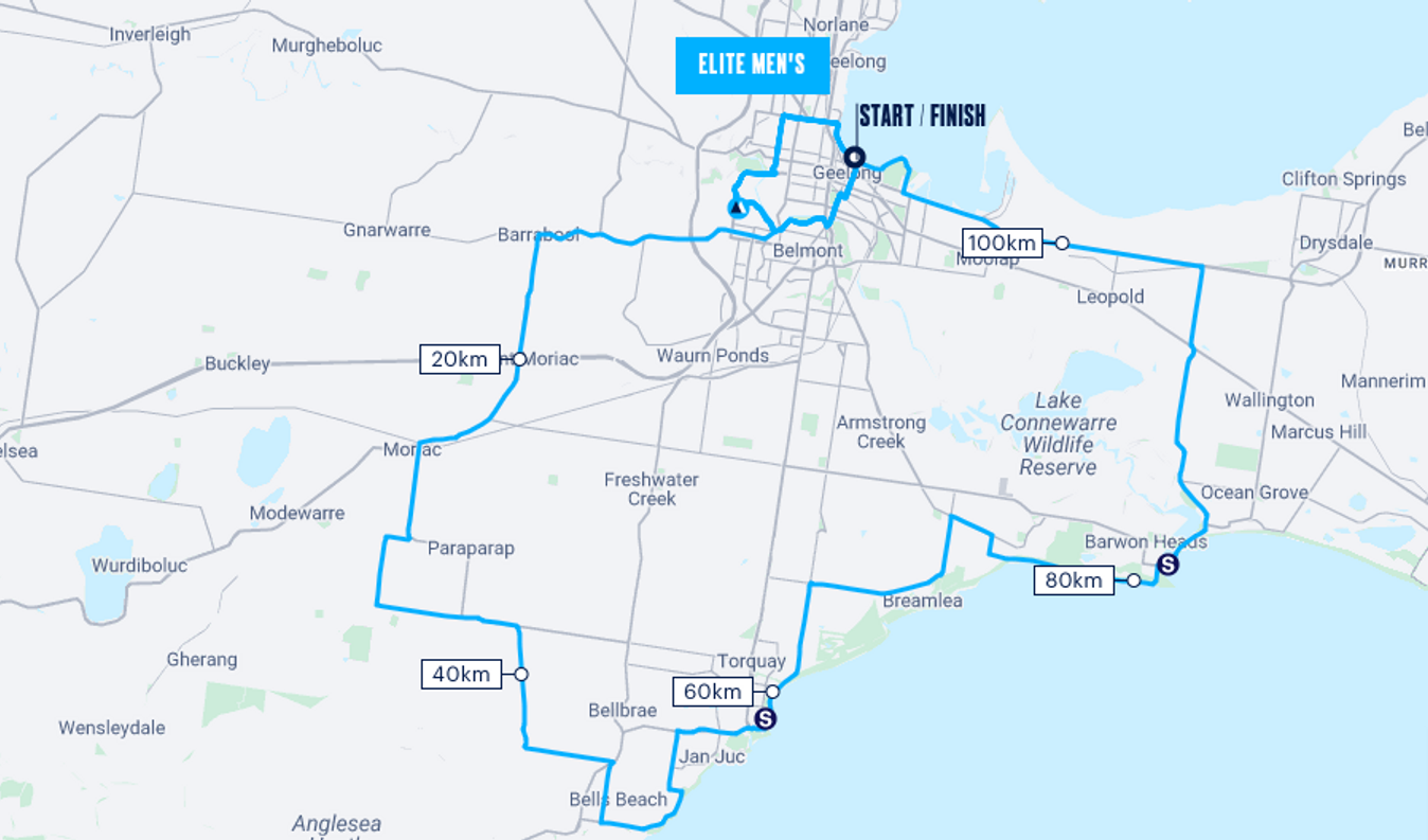The route for the Cadel Evans Great Ocean Road Race
