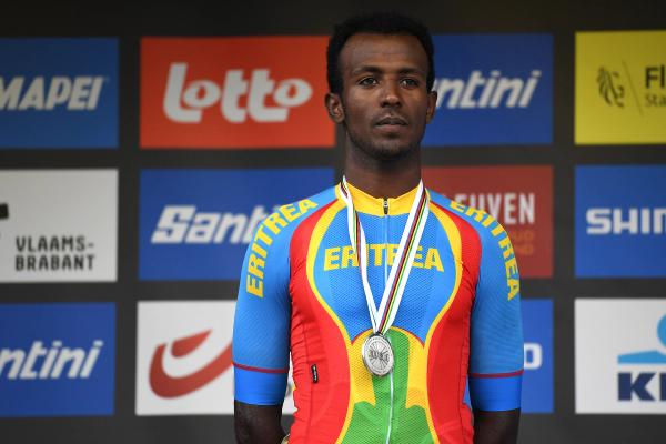 Biniam Girmay won the silver medal in the 2021 Men’s U23 World Championship Road Race