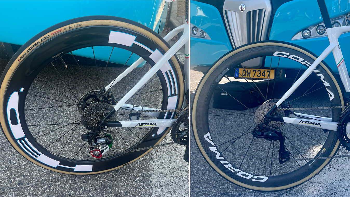 Simone Velasco's wheelsets varied across his two bikes