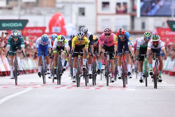 The sprint for the line on stage 7 of the Vuelta a España