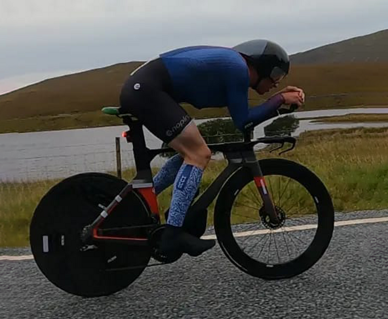 Matt Downie used an aero chest fairing on his TT bike