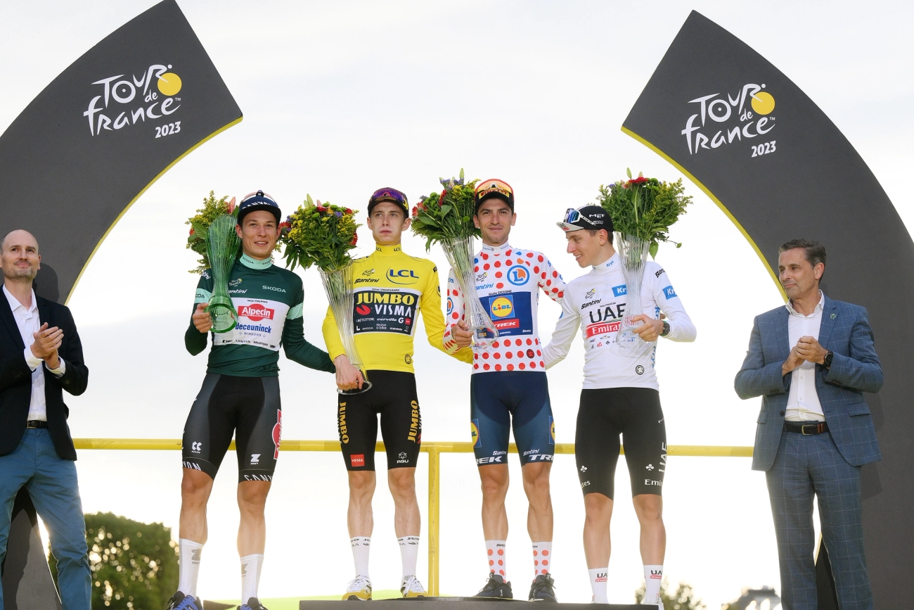 The jersey winners at the 2023 Tour de France