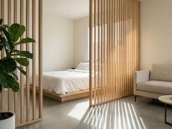 Separador de Ambientes DIY: Listones de Madera Japandi