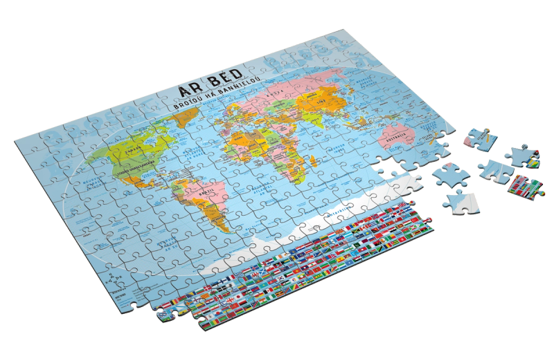Puzzle Carte du Monde (1000 pièces) en breton, Puzzles — Bannoù-heol