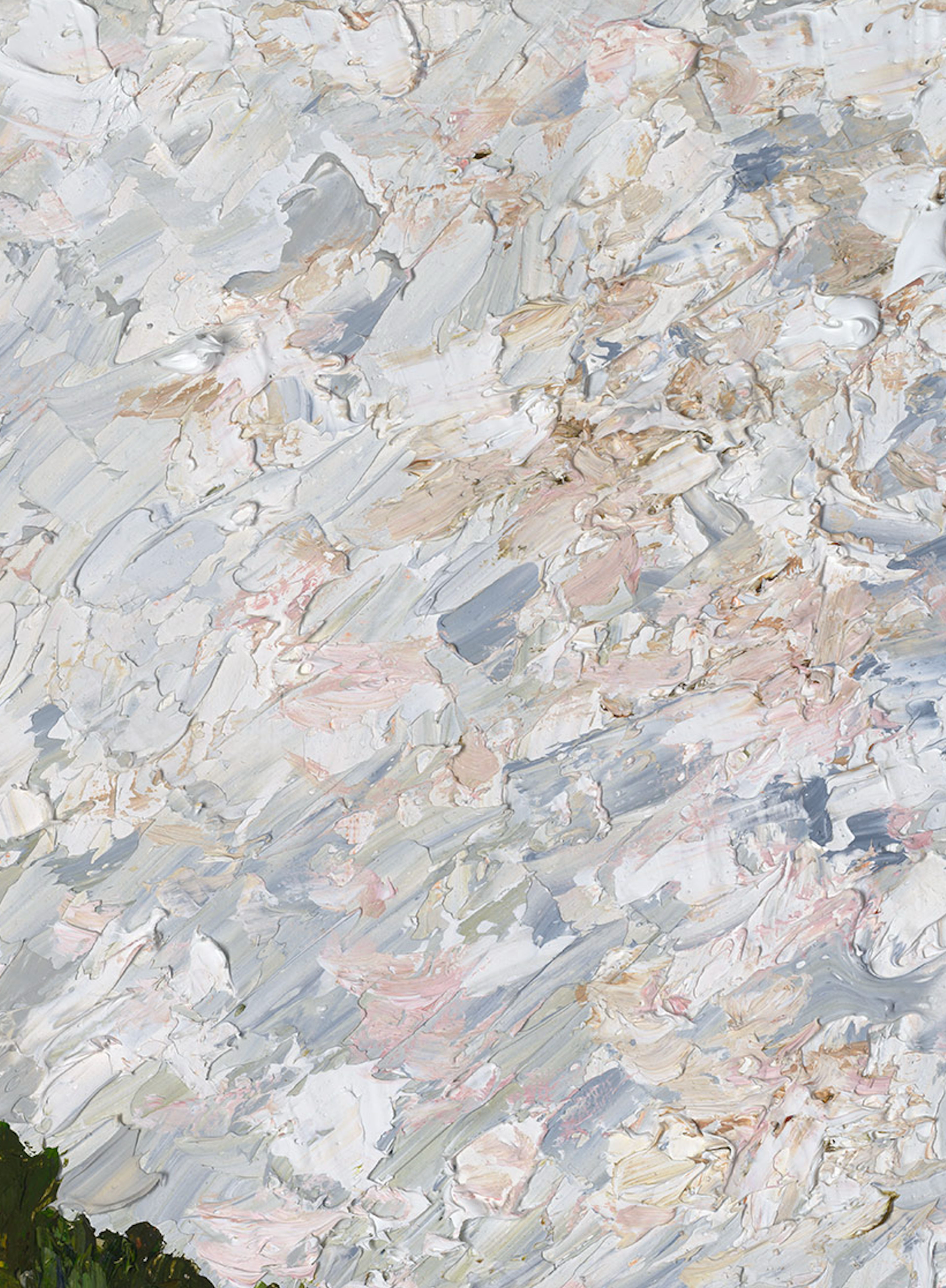 Second Mountain close up — oil on board, 50 × 40 cm, 2026