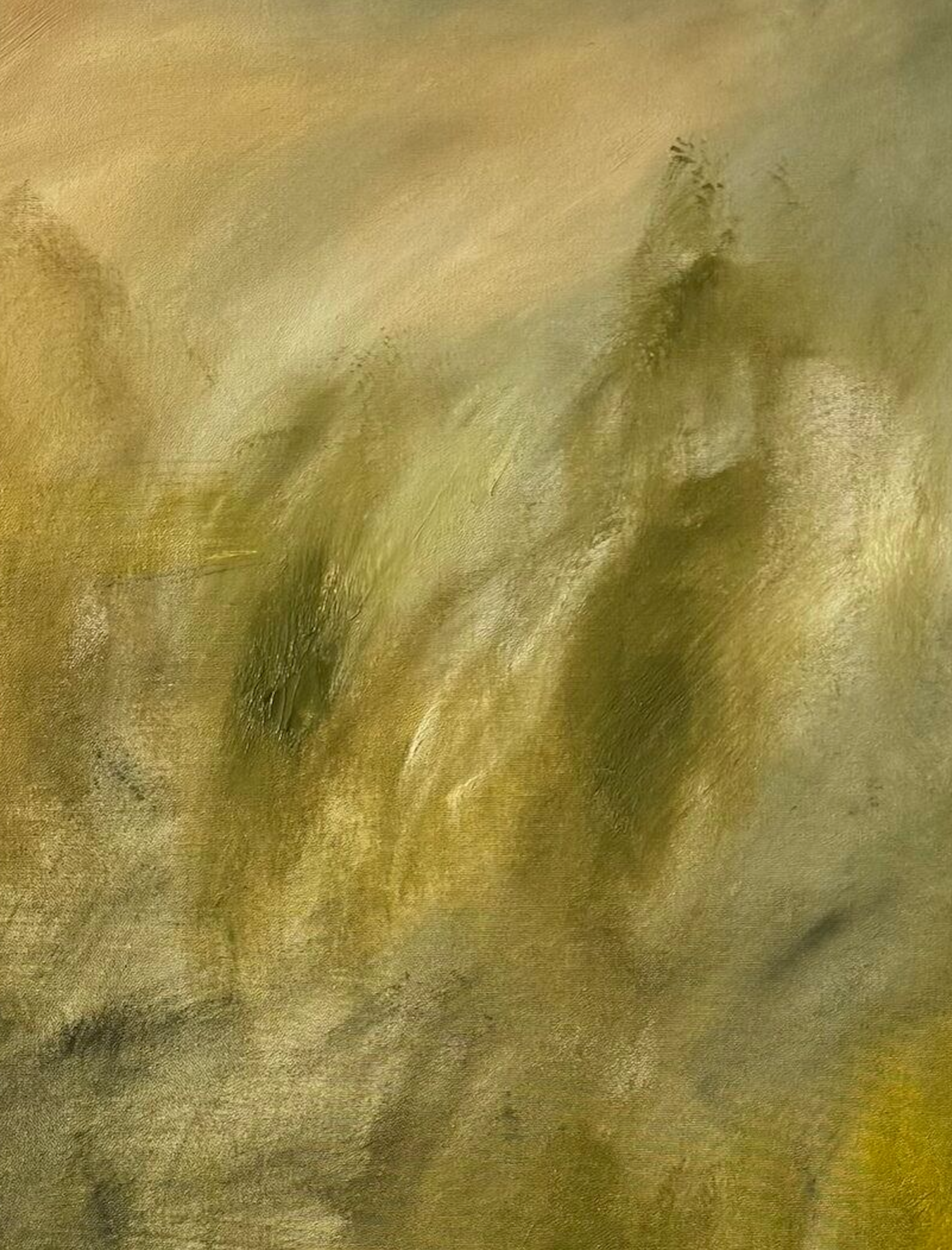 Emergence close up — oil on canvas, 127 × 101 cm, 2026