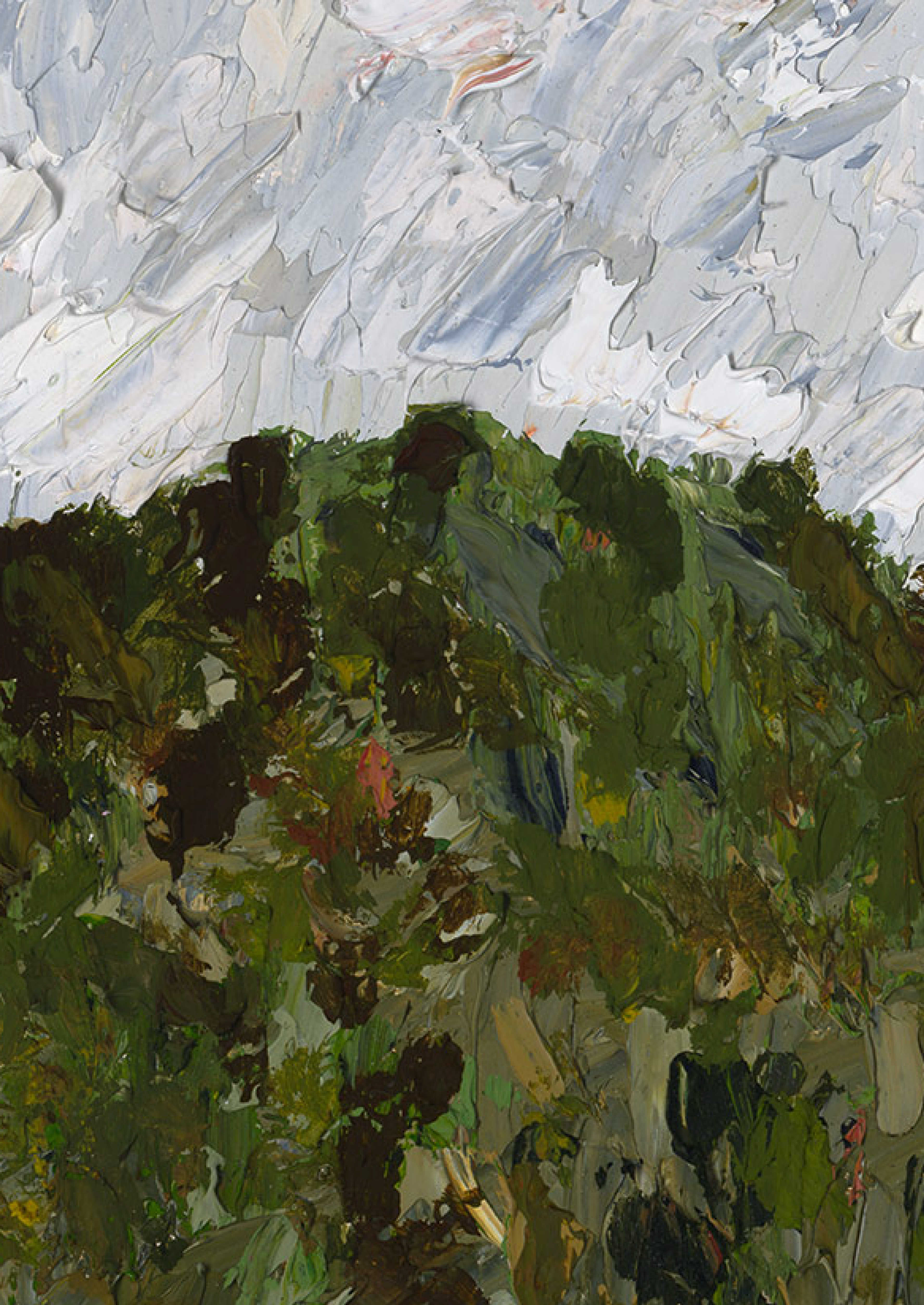Second Mountain close up — oil on board, 50 × 40 cm, 2026