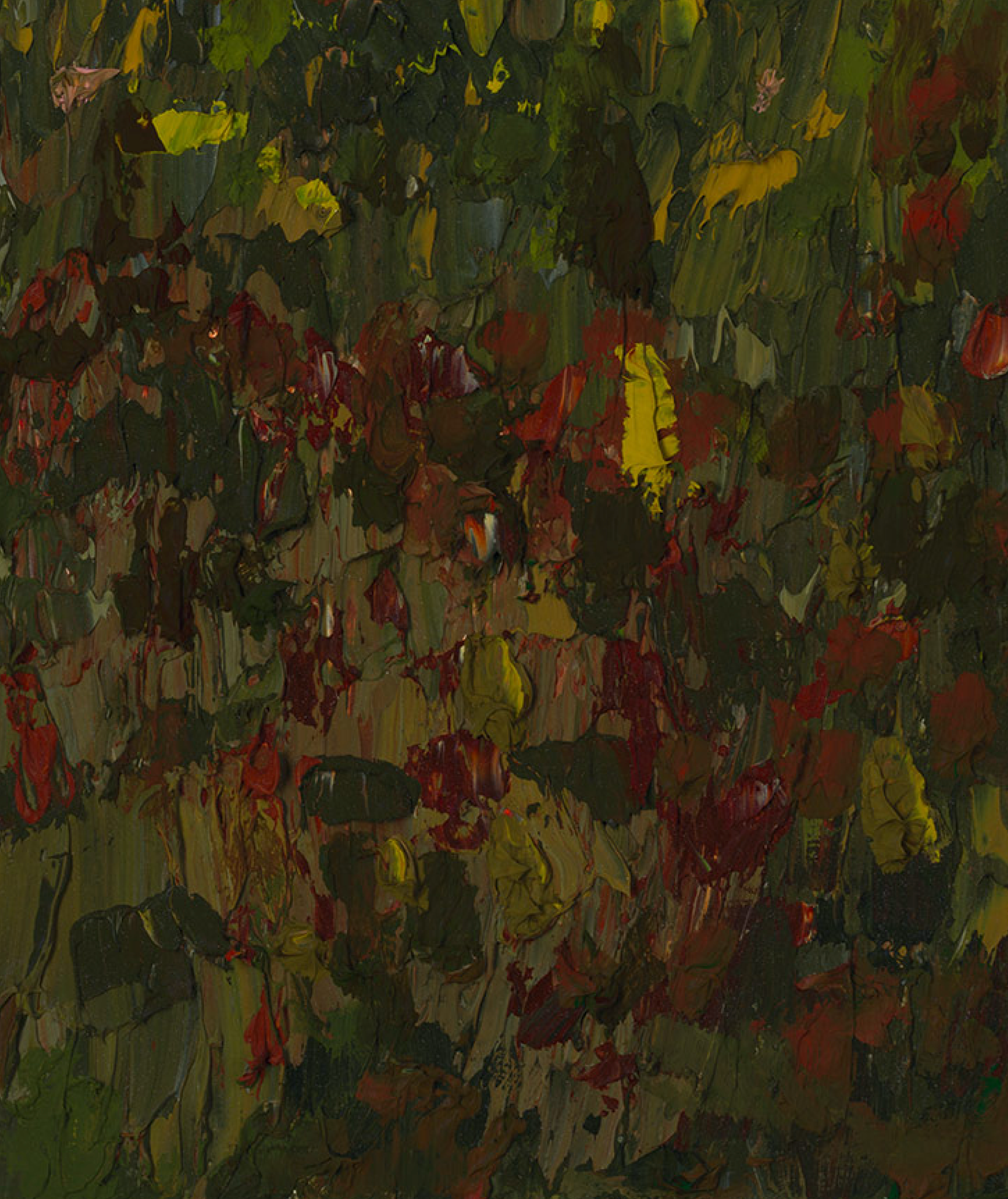 Second Mountain close up — oil on board, 50 × 40 cm, 2026