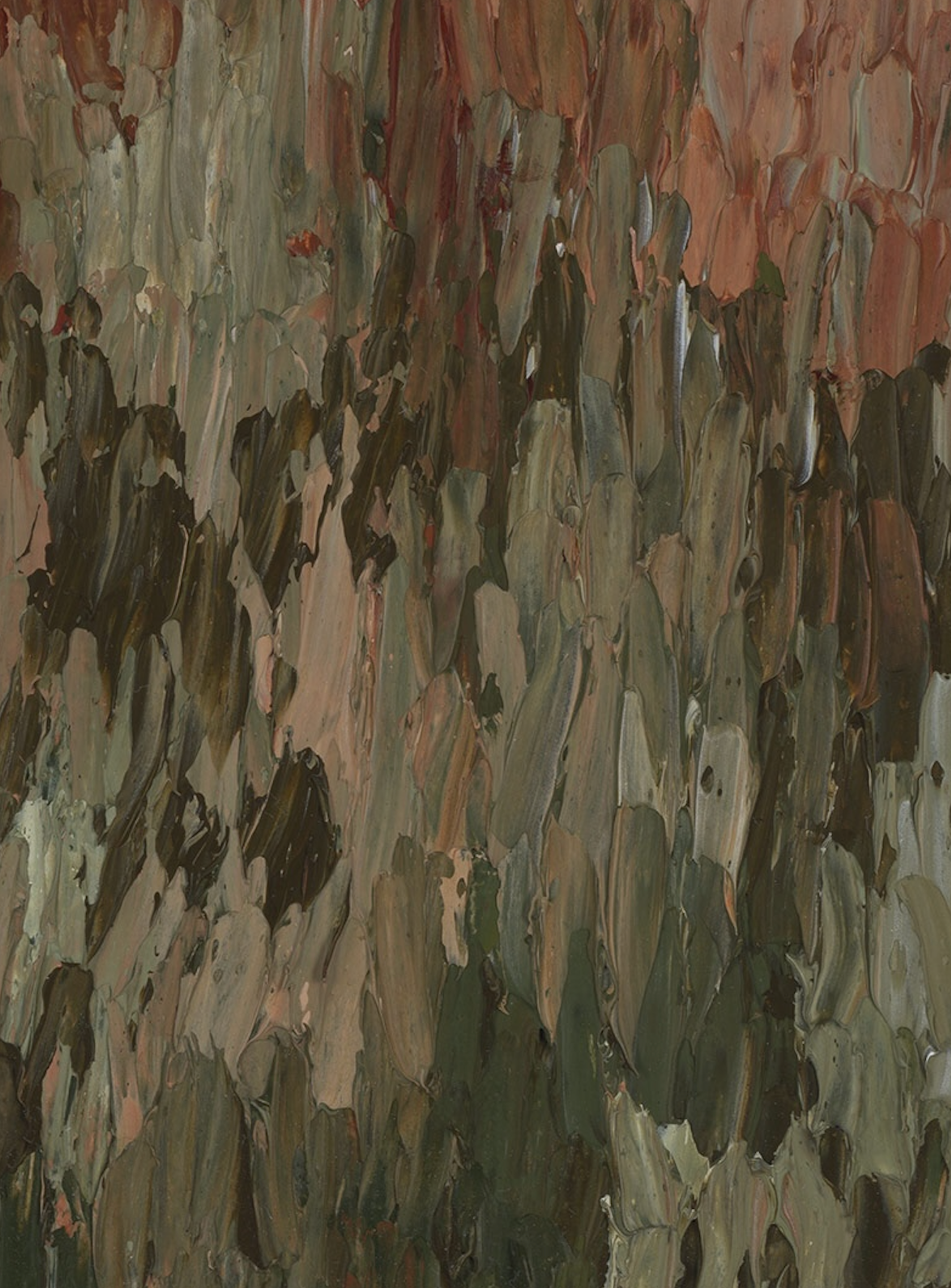 Mountain Trails close up — oil on canvas, 25 × 20 cm, 2026