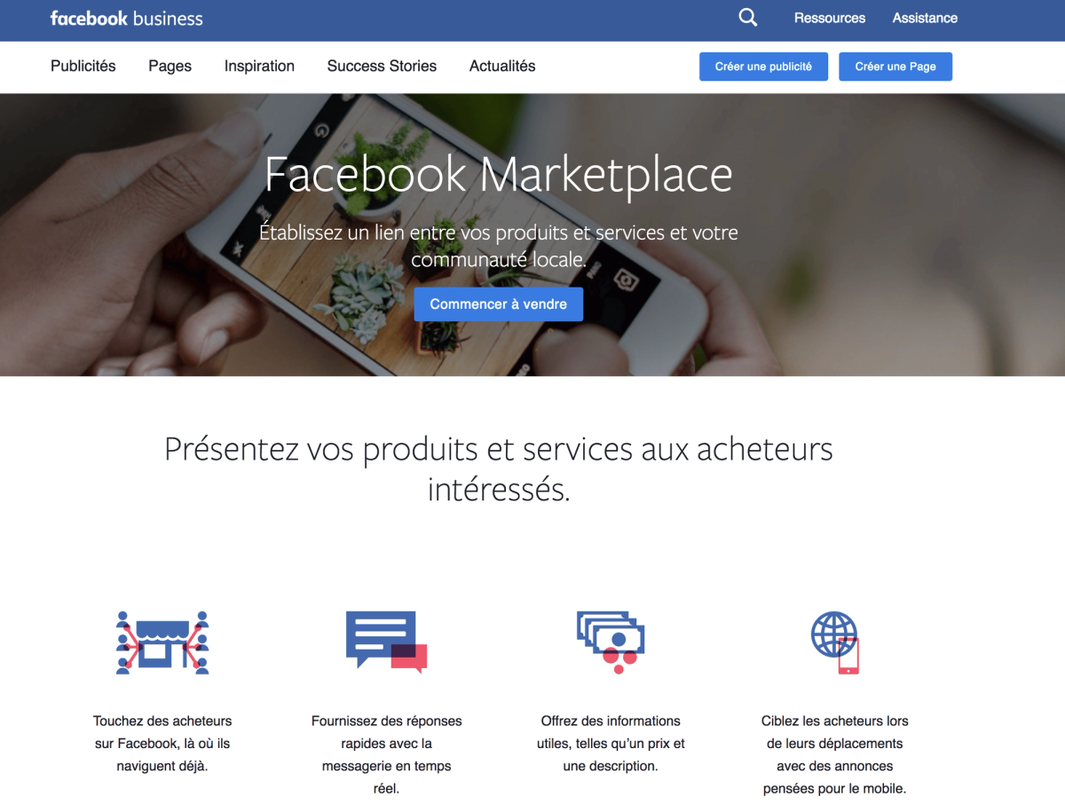 Proposer des biens à la vente ou à la location via Facebook Marketplace