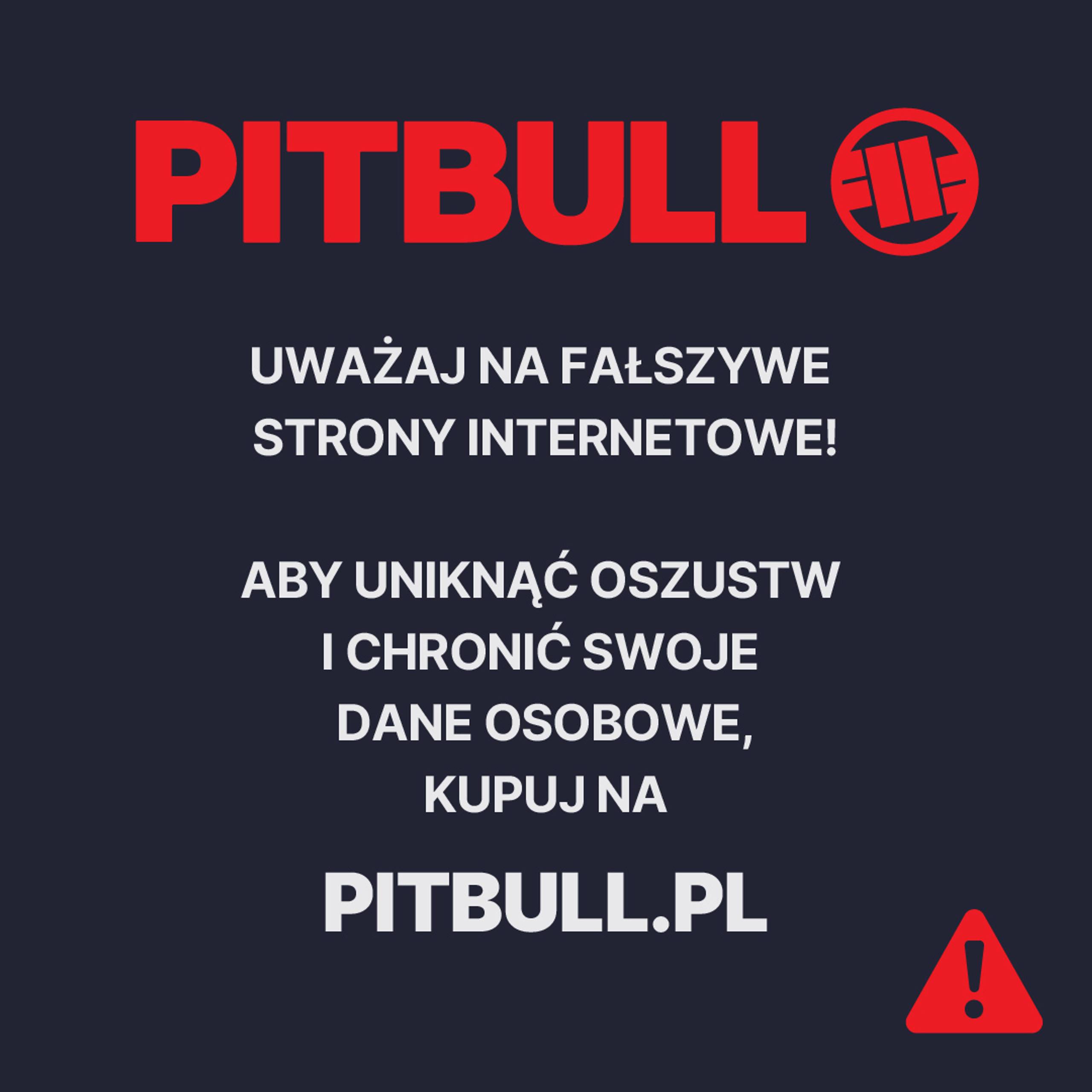 Grafika ostrzegająca przed fałszywymi stronami Pitbull, kupuj na pitbull.pl