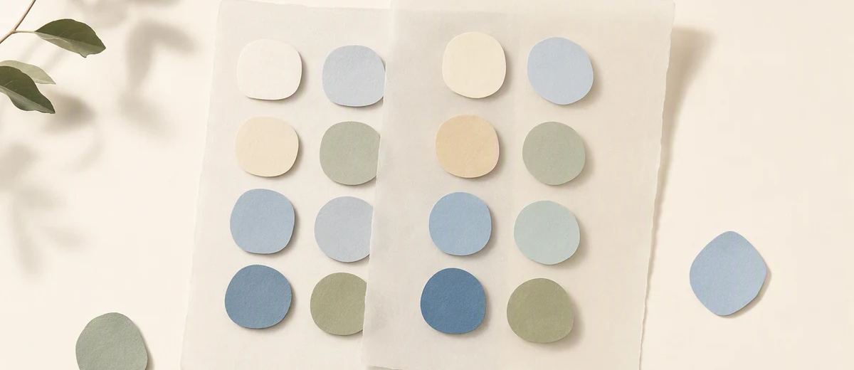Two overlapping paper lists are compared with a few unmatched cards set to one side.